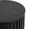 21.25" Black Wood Handmade Ribbed Side End Accent Table with Slatted Base